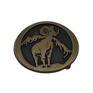 Longhorn Sheep Sand Cast Solid Bronze Belt Buckle By Rainbow Metals - New